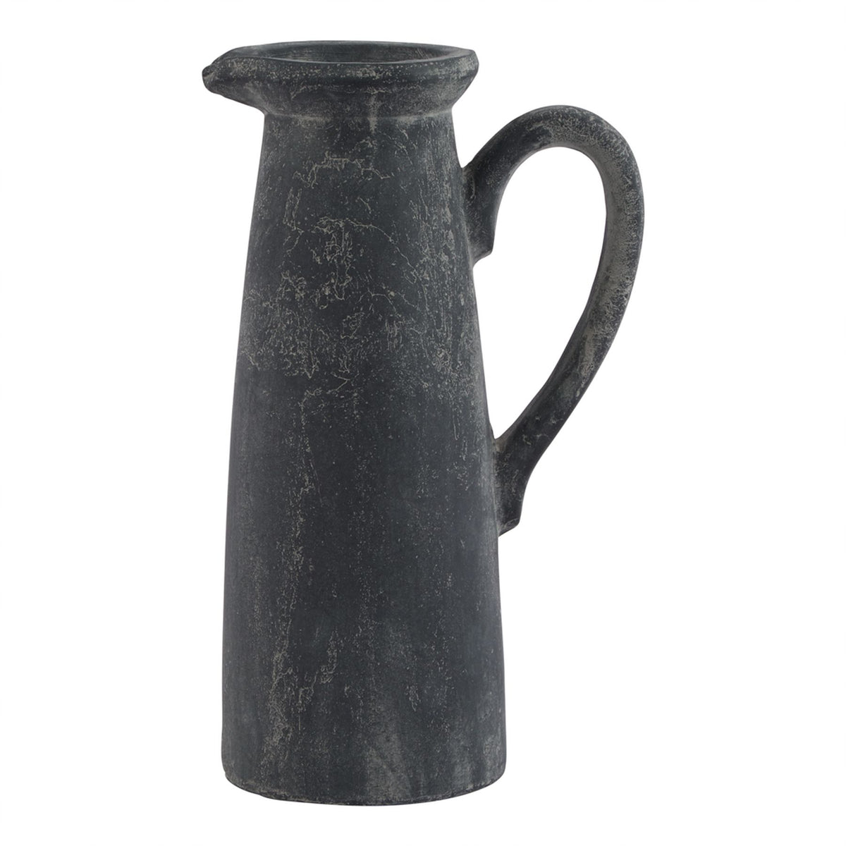 Amalfi Grey Tall Jug with a tapered ceramic body, long curved handle and small spout