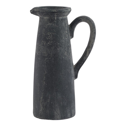 Amalfi Grey Tall Jug with a tapered ceramic body, long curved handle and small spout