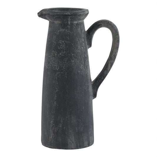 Amalfi Grey Tall Jug with a tapered ceramic body, long curved handle and small spout