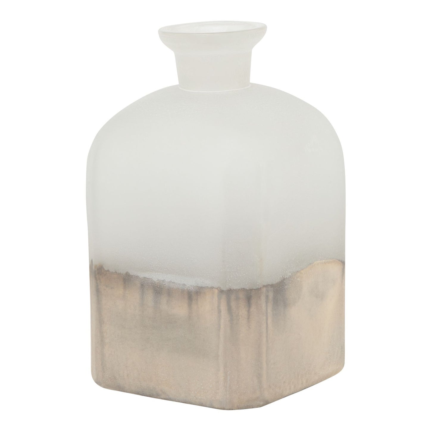 Burnished Dipped and Aged Brass Large Candle Holder Vase - Vases