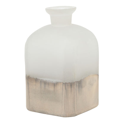 Burnished Dipped and Aged Brass Large Candle Holder Vase - Vases