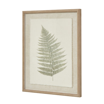 Bracken Art On Texture-Torn Paper With Beaded Frame - Printed Art
