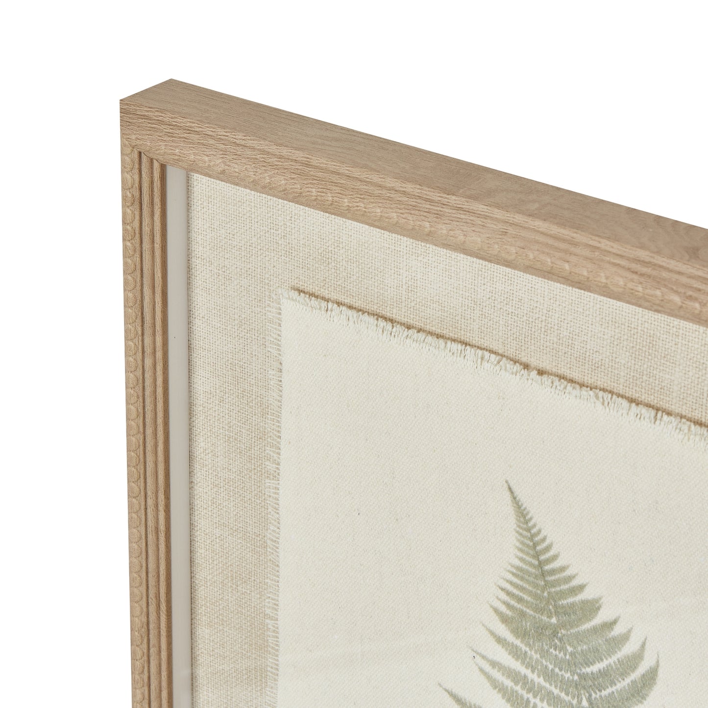 Bracken Art On Texture-Torn Paper With Beaded Frame - Printed Art