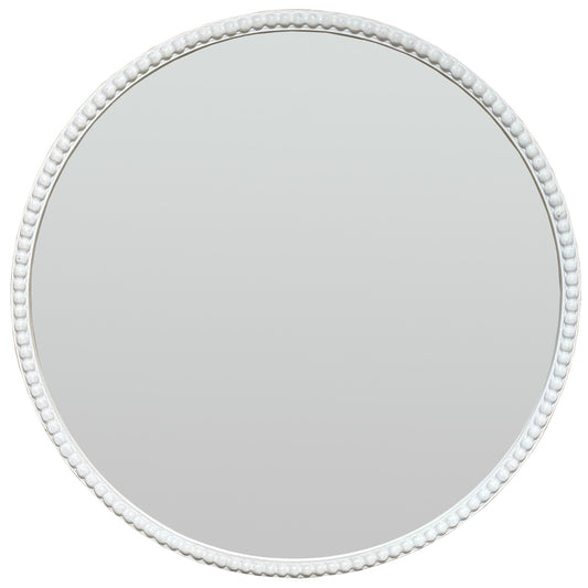 Washed Wood Framed Beaded Mirror