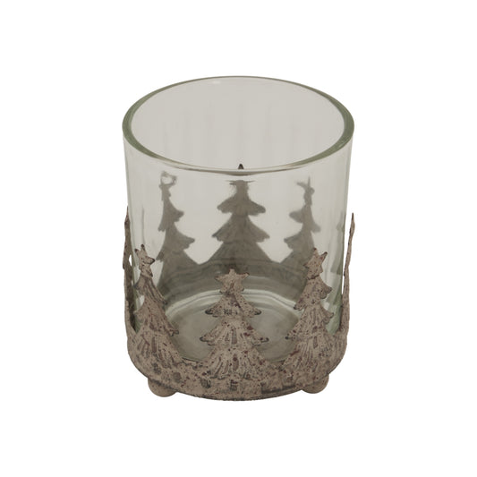 Rustic Glass Candle Holder