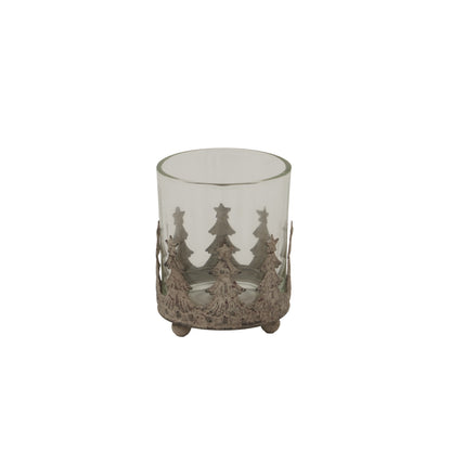 Rustic Glass Candle Holder
