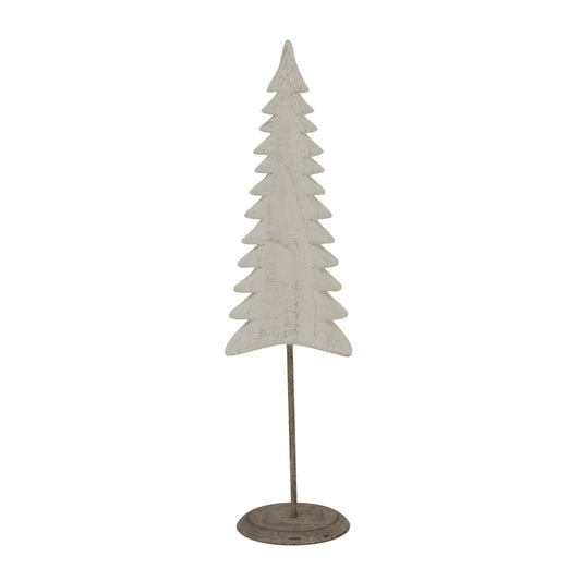 Whitewashed Tall Tree On Stand