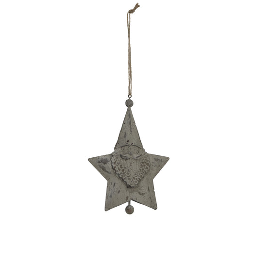 Large Rustic Hanging Santa Star