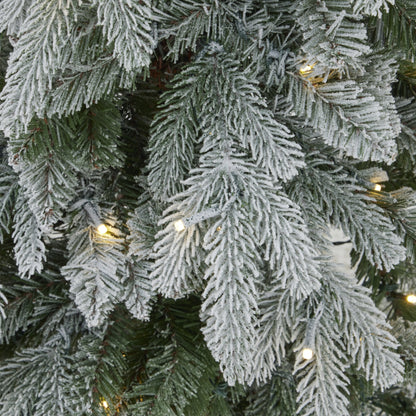 Slim Snowy Woodland Pre-Lit 200 Led Christmas Tree - Christmas