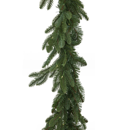 Green Pre-Lit Woodland 200 Led Fir Christmas Garland - Christmas Wreaths & Garlands