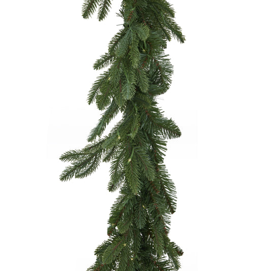 Green Pre-Lit Woodland 200 Led Fir Christmas Garland - Christmas Wreaths & Garlands