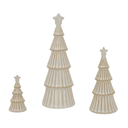 Alora Ceramic Snowy Layered Tree With Star