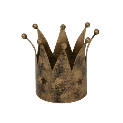 Antique Gold Crown Tealight Holder