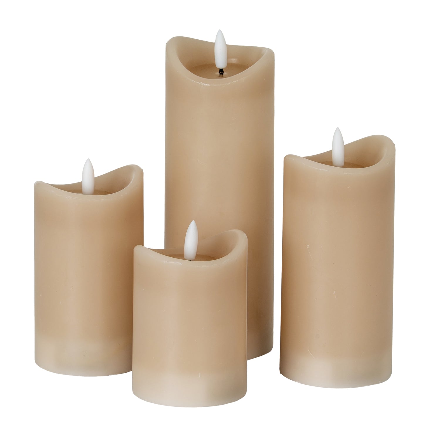 Luxe Collection Natural Glow 2.75x4 Taupe Melted LED Candle - LED