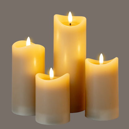 Luxe Collection Natural Glow 2.75x4 Taupe Melted LED Candle - LED