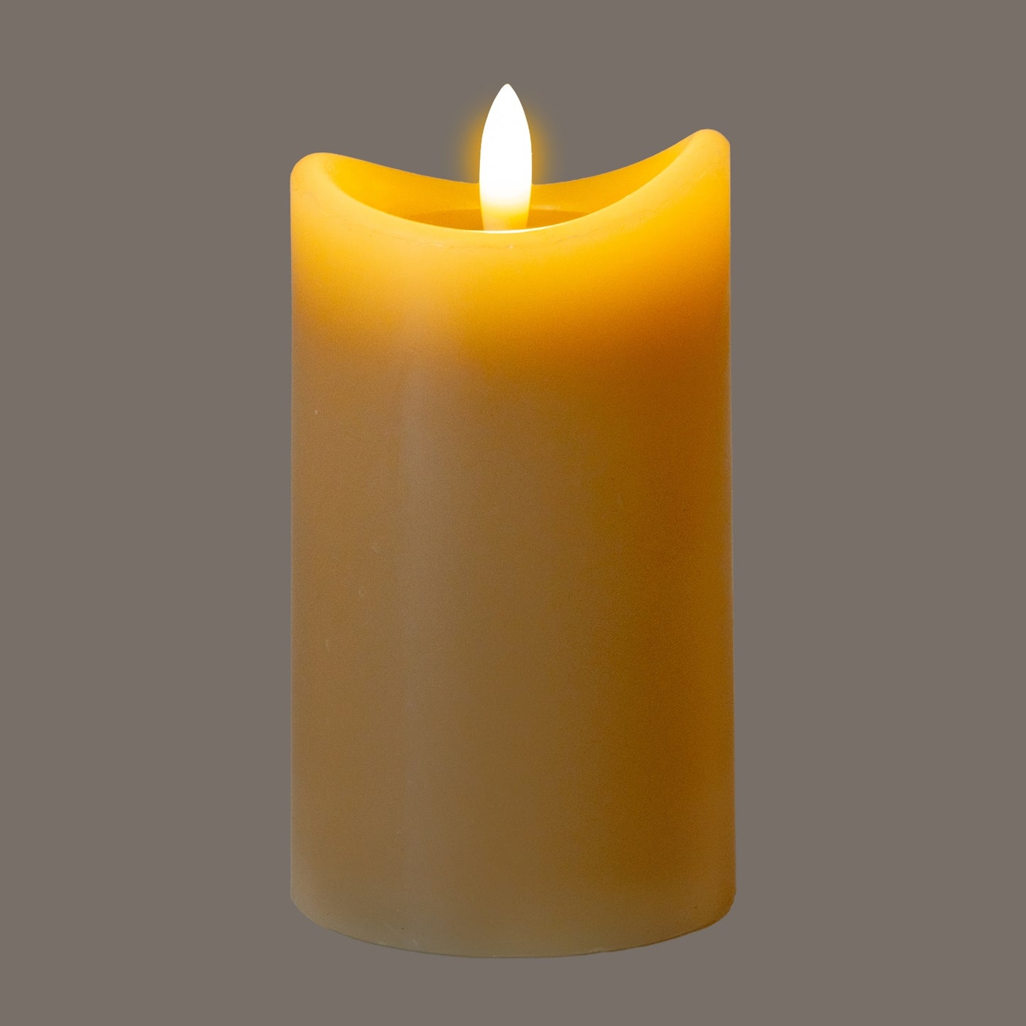 Luxe Collection Natural Glow 2.75x5 Taupe Melted LED Candle - LED