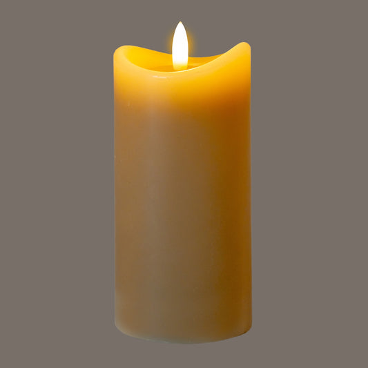 Luxe Collection Natural Glow 2.75x6 Taupe Melted LED Candle - LED