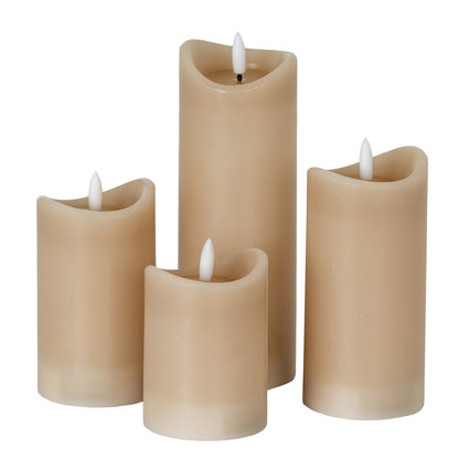 Luxe Collection Natural Glow 2.75x6 Taupe Melted LED Candle - LED