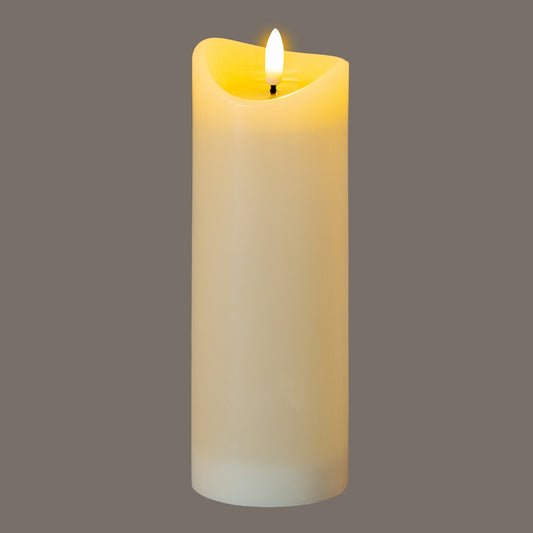 Luxe Collection Natural Glow 2.75x8 Cream Melted LED Candle - LED