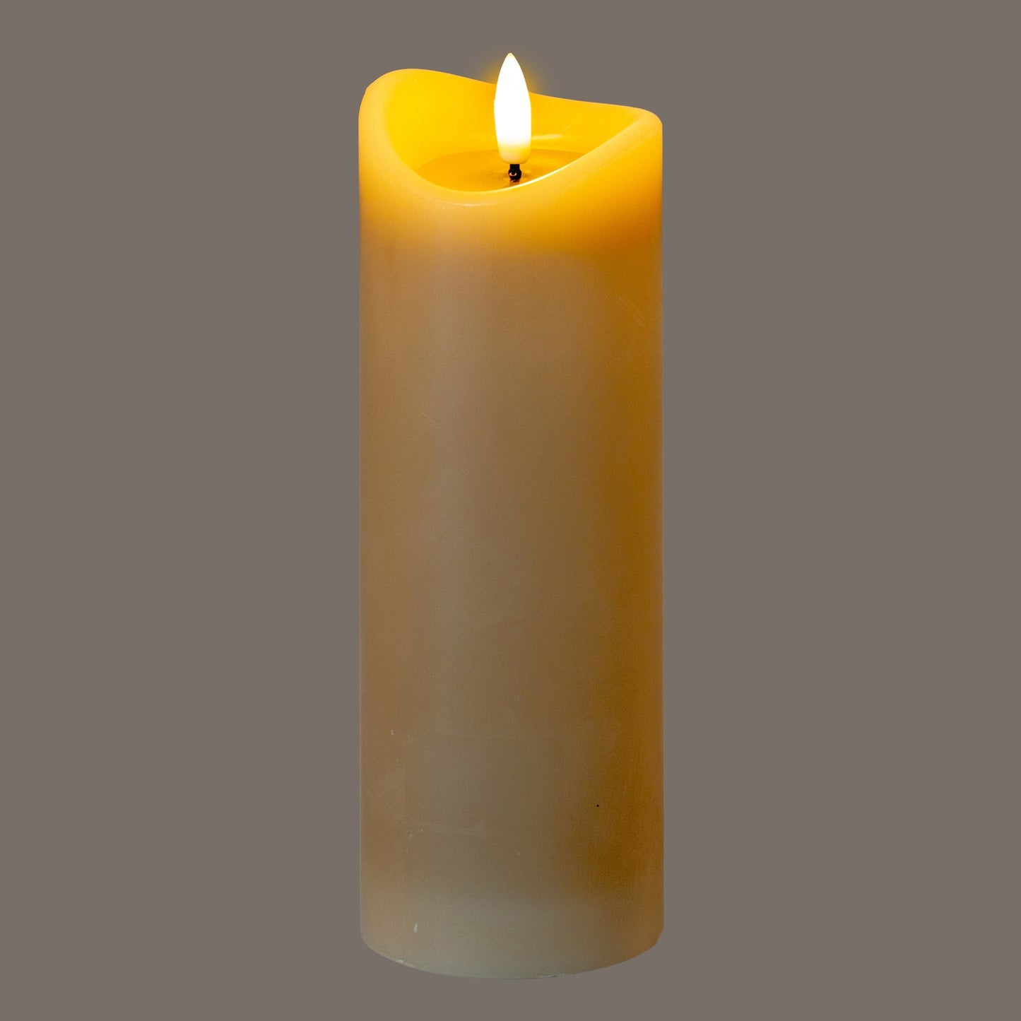 Luxe Collection Natural Glow 2.75x8 Taupe Melted LED Candle - LED