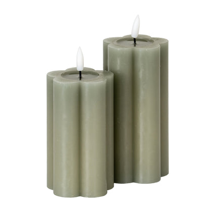Luxe Collection Natural Glow 2.75x5 Grey Pillar LED Candle - LED