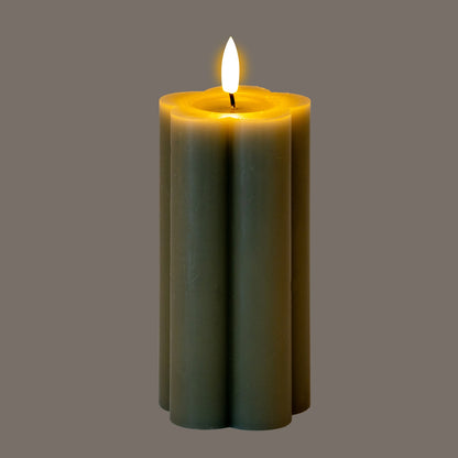 Luxe Collection Natural Glow 2.75x6 Grey Pillar LED Candle - LED