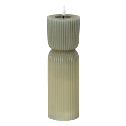 Luxe Collection Natural Glow 2.75x10 Grey Carved LED Candle
