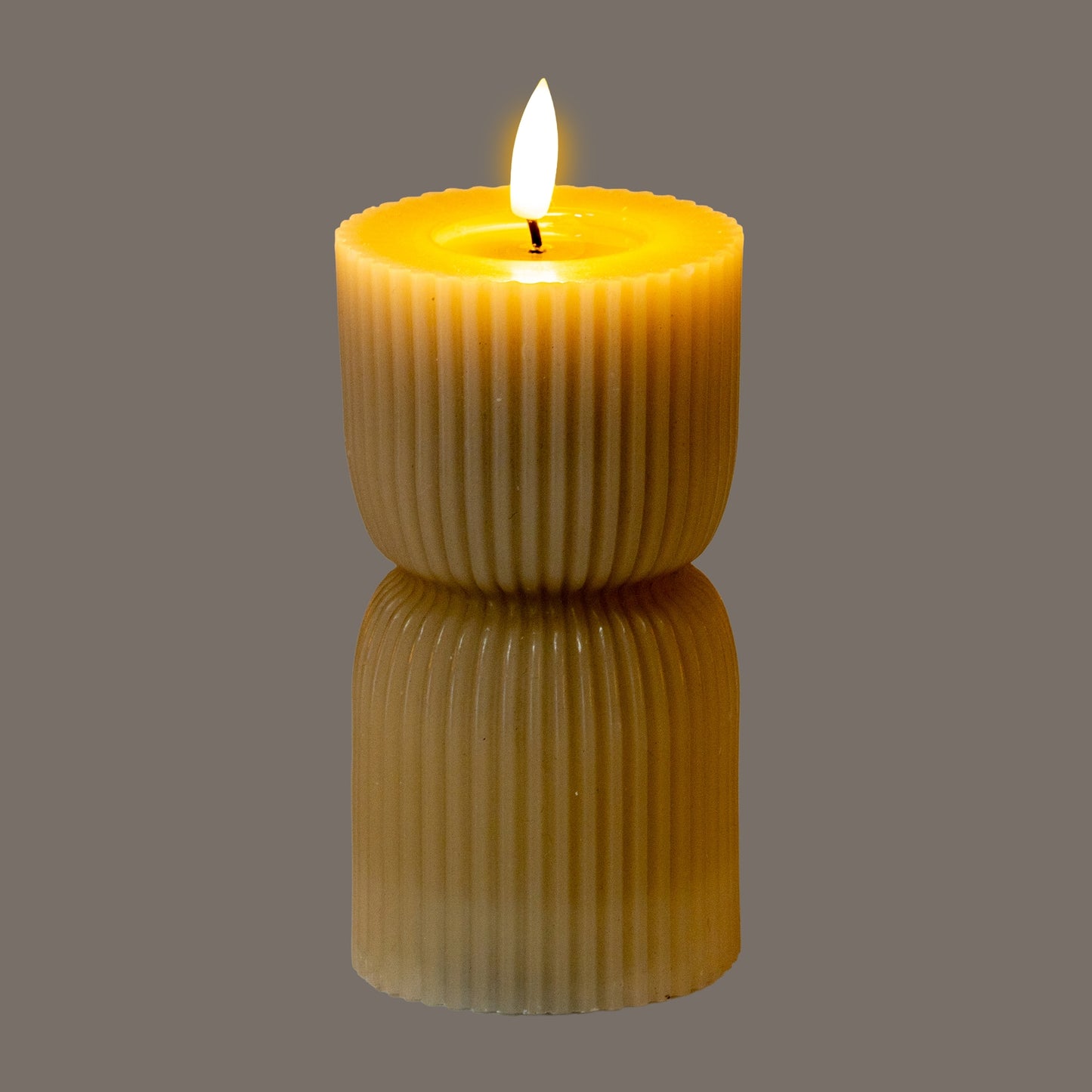 Luxe Collection Natural Glow 2.75x6 Stone Carved LED Candle - LED
