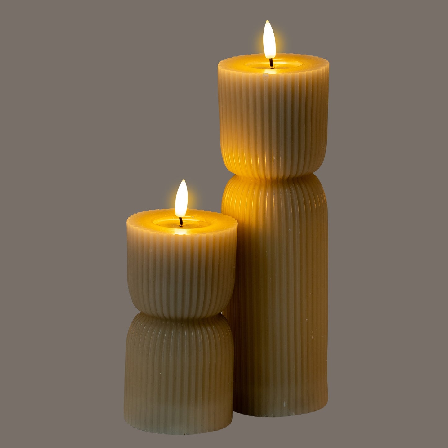 Luxe Collection Natural Glow 2.75x6 Stone Carved LED Candle - LED