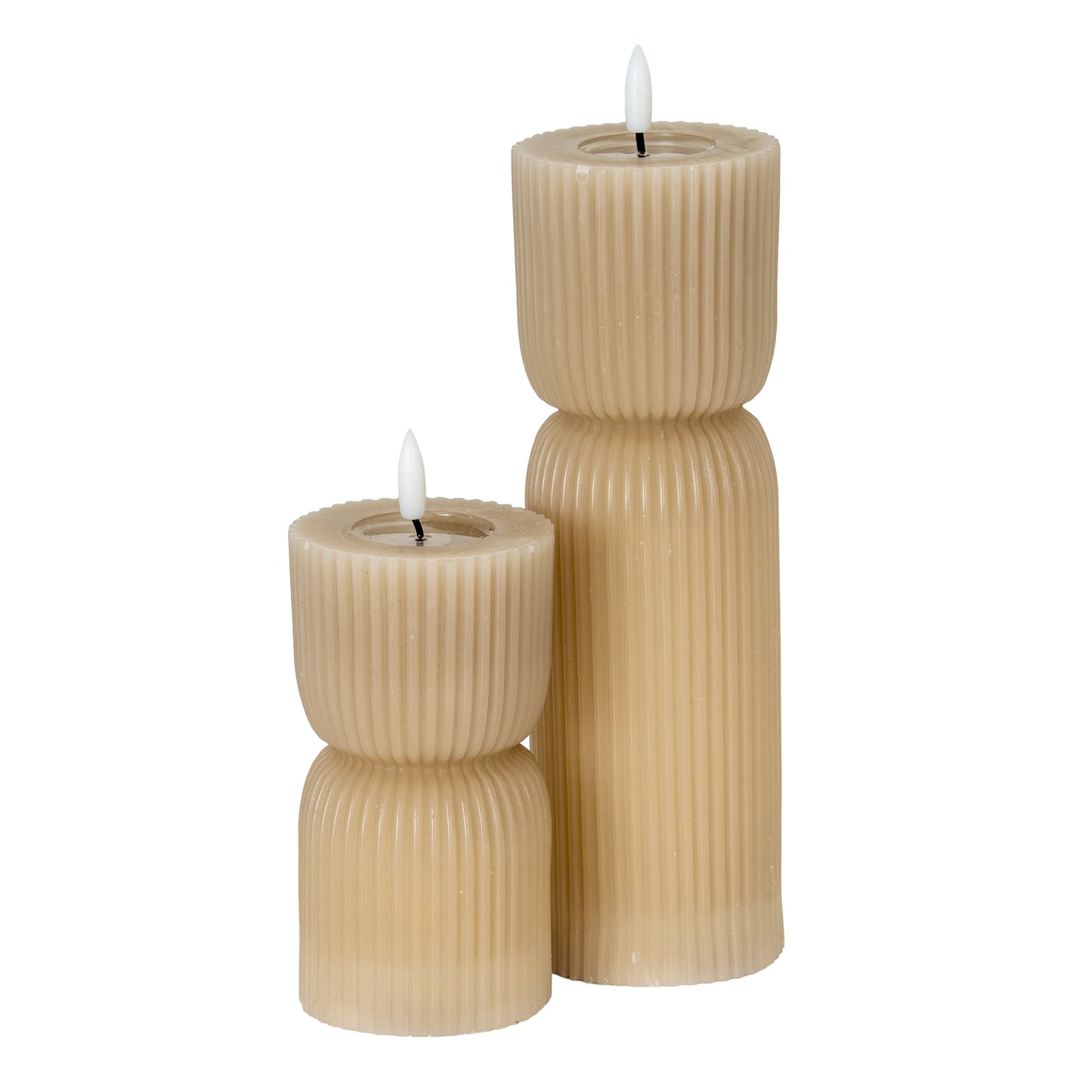 Luxe Collection Natural Glow 2.75x10 Stone Carved LED Candle - LED