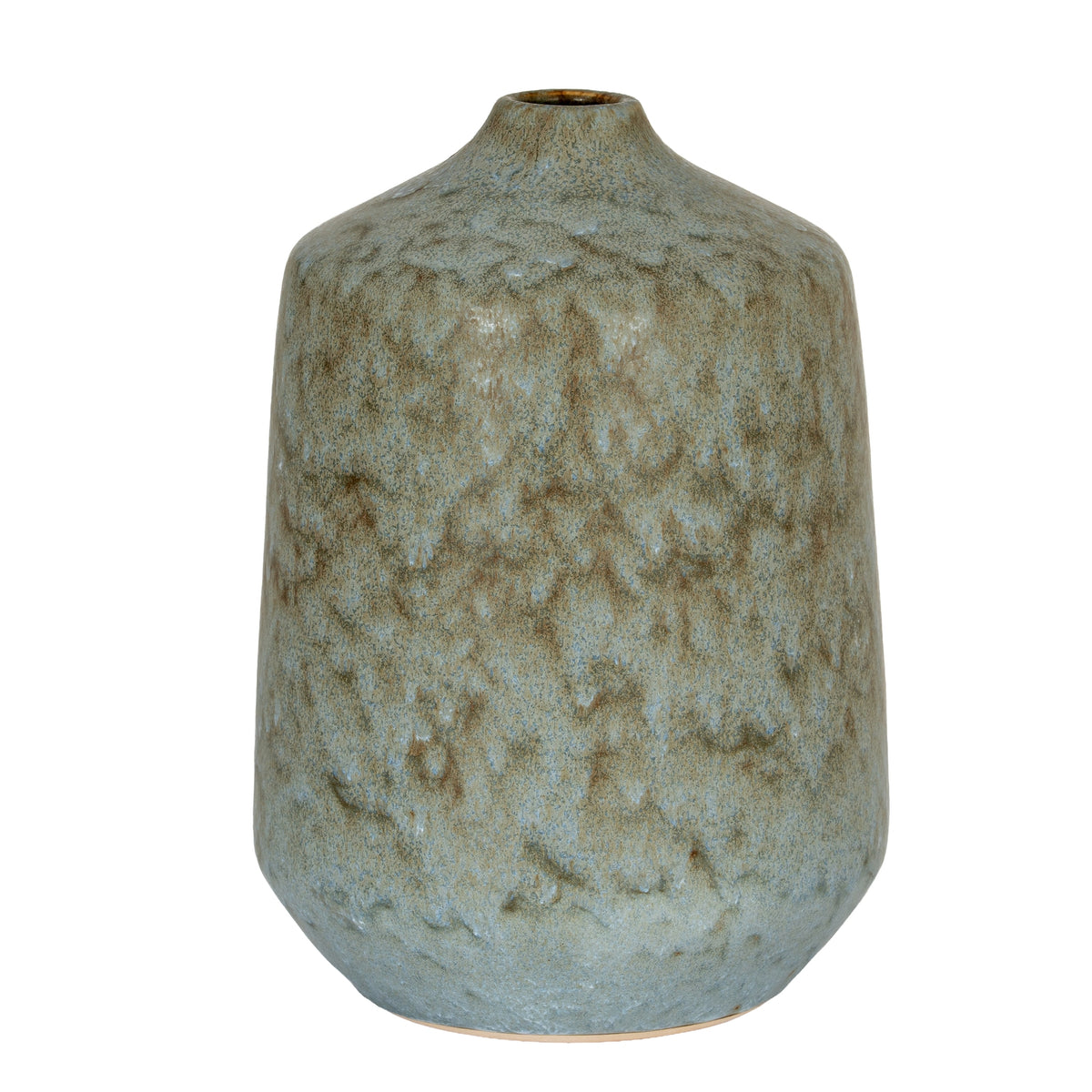 Capella Bottle Vase with sloping shoulders, a small opening and mottled grey-earthy ceramic finish