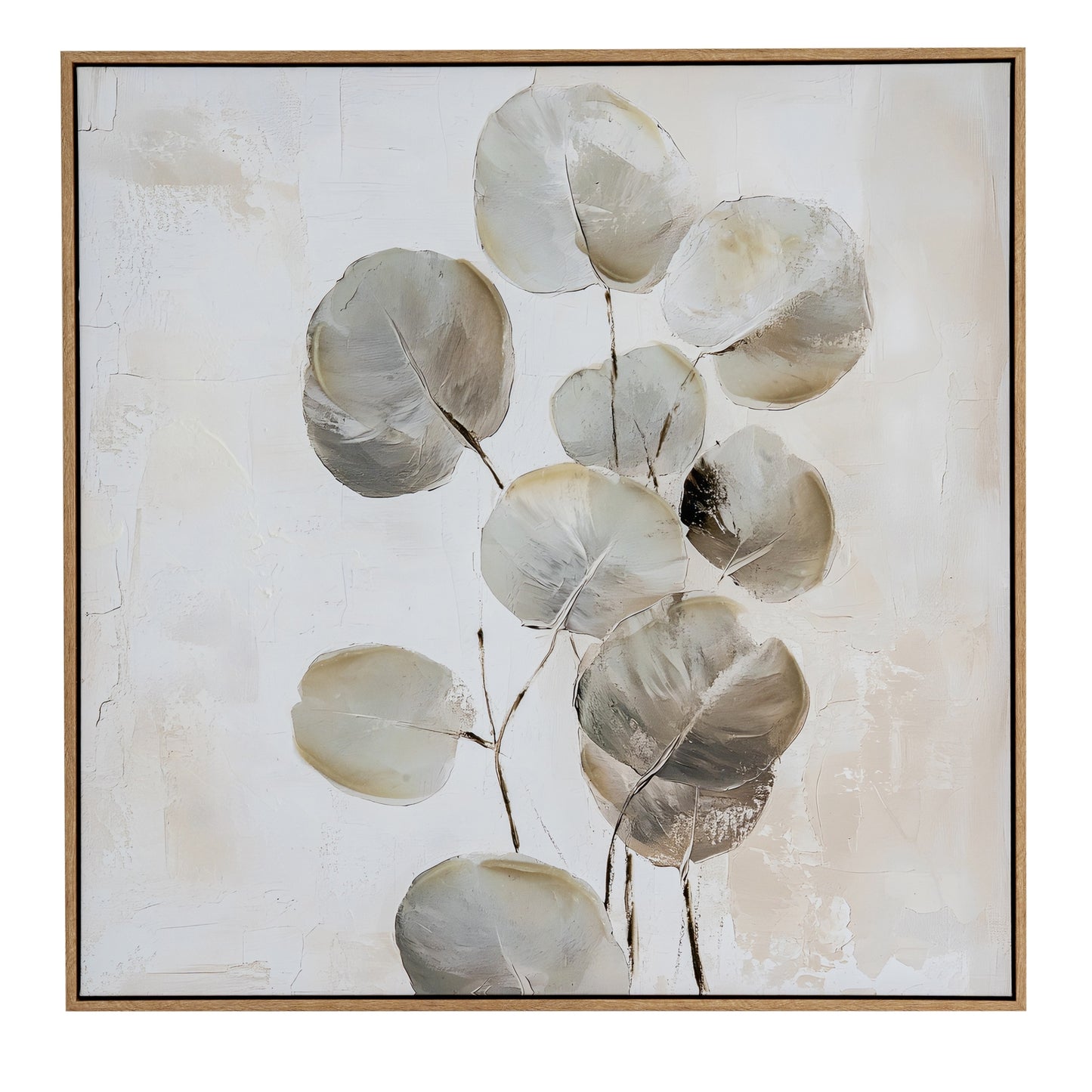 Silvra Hand Painted Canvas In Frame introduces sophisticated artistry in neutral colours