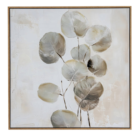 Silvra Hand Painted Canvas In Frame introduces sophisticated artistry in neutral colours
