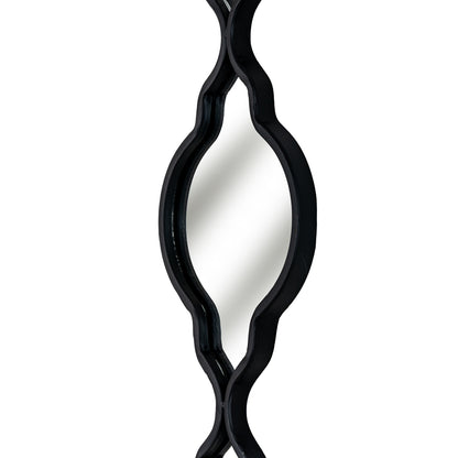 Black Quarterfoil Decorative Hanging Mirror