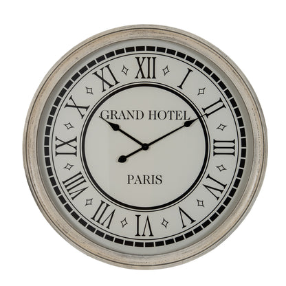 Large Grey Round wall clock  'Grand Hotel Paris'
