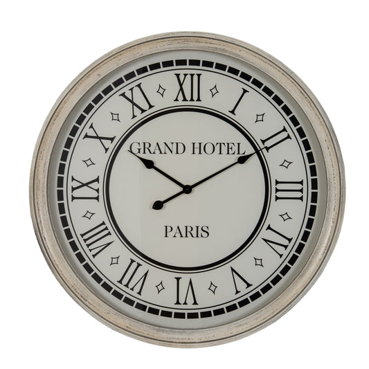 Large Grey Round wall clock  'Grand Hotel Paris'