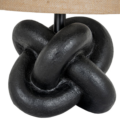 Decorative black knot design table lamp