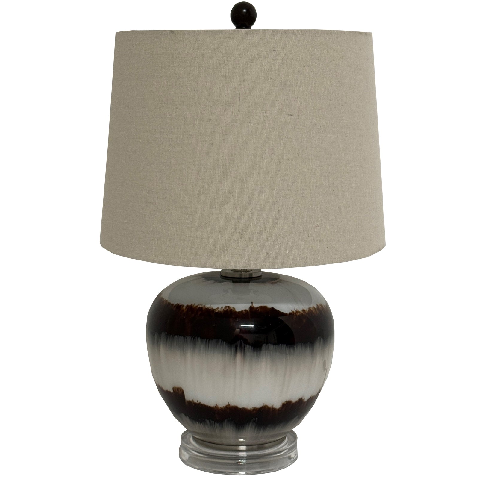 The Sepia Shadows Squat Table Lamp With Linen Shade