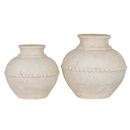 Medium Olympia Terracotta Vase at left beside the larger coordinating vase