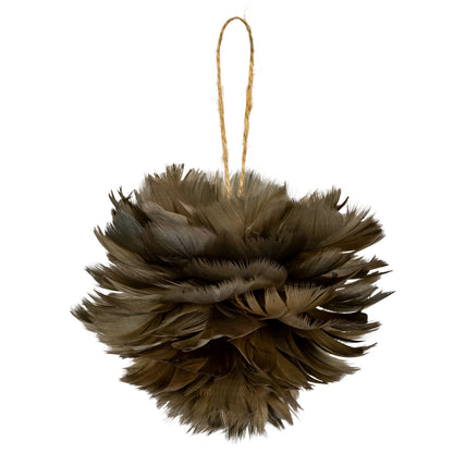 Medium Fawn Feather Ball Decoration
