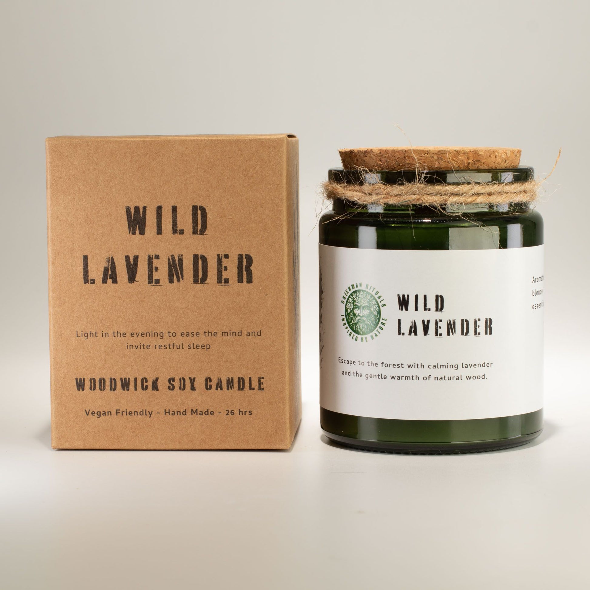 Greenman Woodwick Soy Candle - Wild Lavender - Image greenman-woodwick-soy-candle--wild-lavender-wsoyc-01
