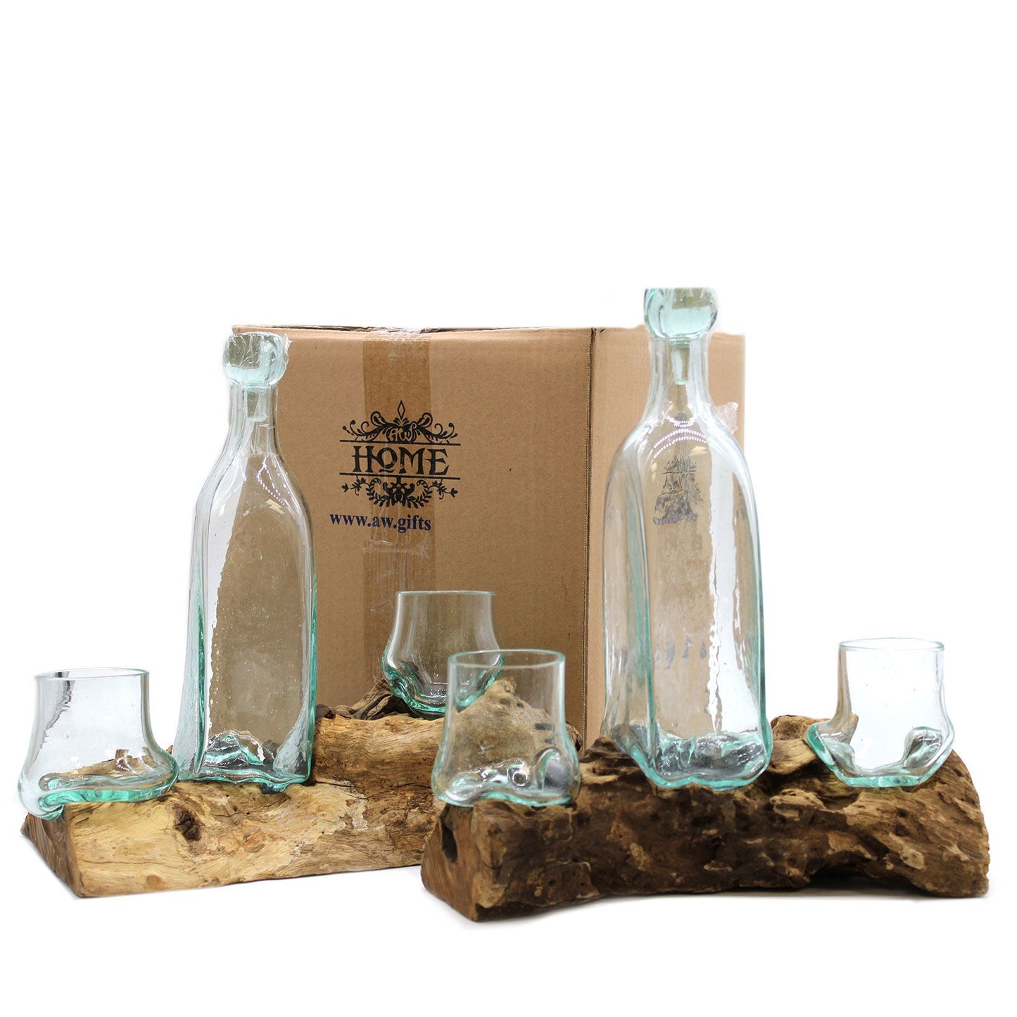 Molten Glass on Wood- Whisky Set - Image molten-glass-on-wood-whisky-set-mgw-07