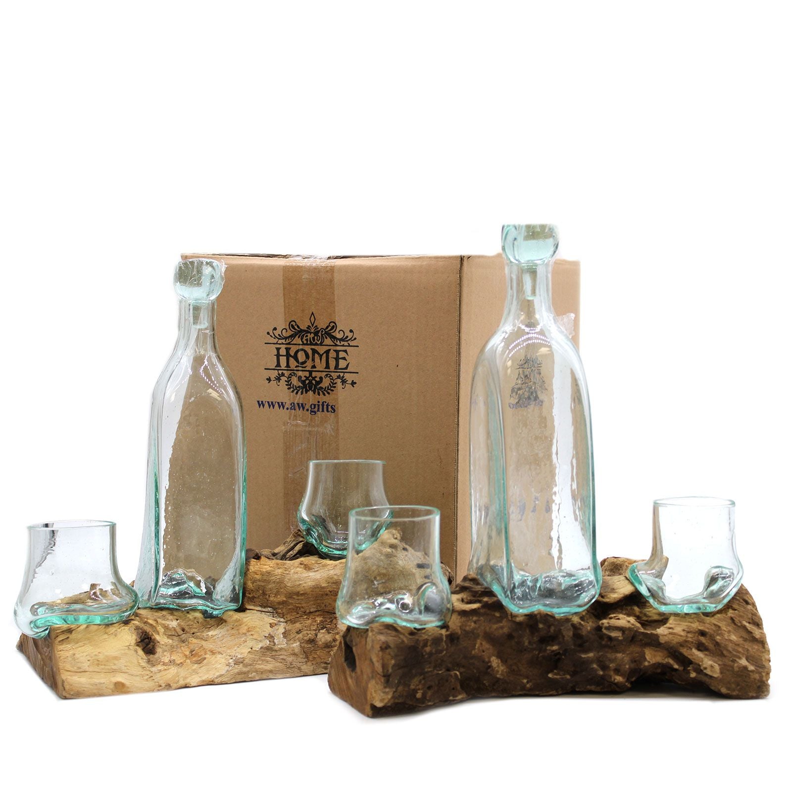 Molten Glass on Wood- Whisky Set - Image molten-glass-on-wood-whisky-set-mgw-07