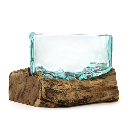 Molten Glass Tank on Wood with Stand - Medium Bowl - Image molten-glass-tank-on-wood-with-stand--medium-bowl-mgw-21