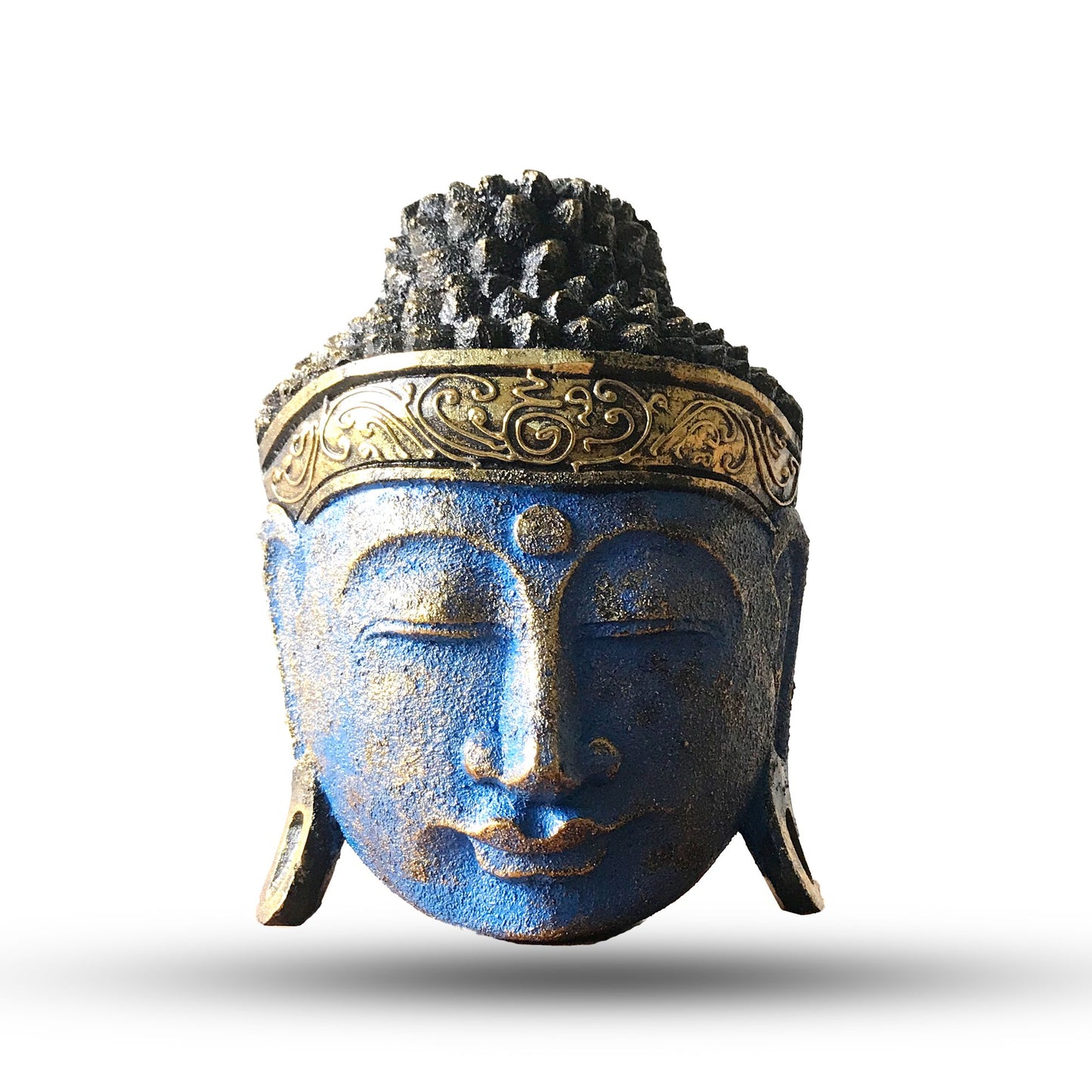 Home Decoration Buddha Head - 25cm - Blue Shine Finish - Image home-decoration-buddha-head--25cm--blue-shine-finish-hdbh-01