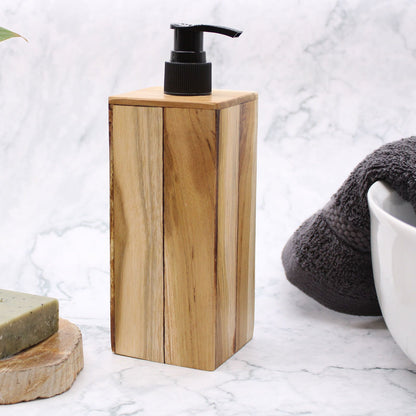Natural Teakwood Soap Dispenser - Square - Image natural-teakwood-soap-dispenser--square-nsd-02