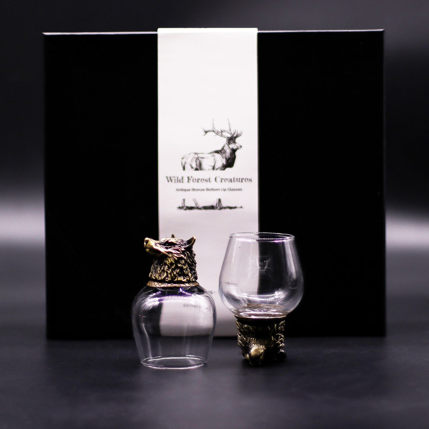 Gift Set of 6 Glasses (100ml) - Wild Forest Creatures - Antique Bronze - Image gift-set-of-6-glasses-100ml--wild-forest-creatures--antique-bronze-bbug-05