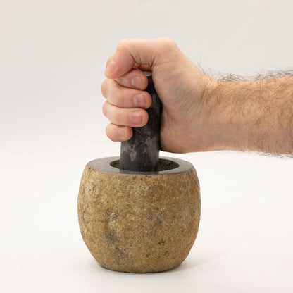 Natural Riverstone Decorative Pestle & Mortar- Small (aprox 9x7cm) - Image natural-riverstone-decorative-pestle--mortar-small-aprox-9x7cm-mpm-21