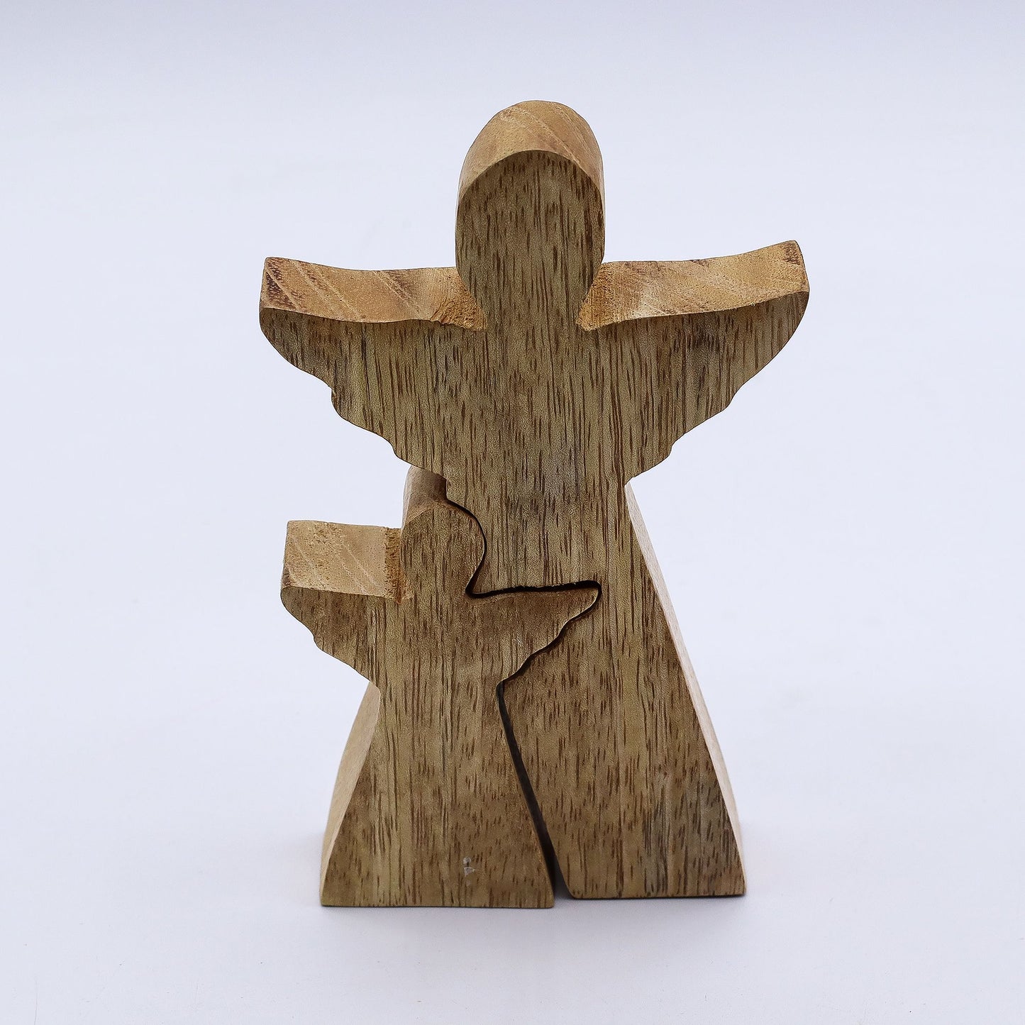 Mango Wood Angel in Angel - White Enamel - Image mango-wood-angel-in-angel--white-enamel-wang-08