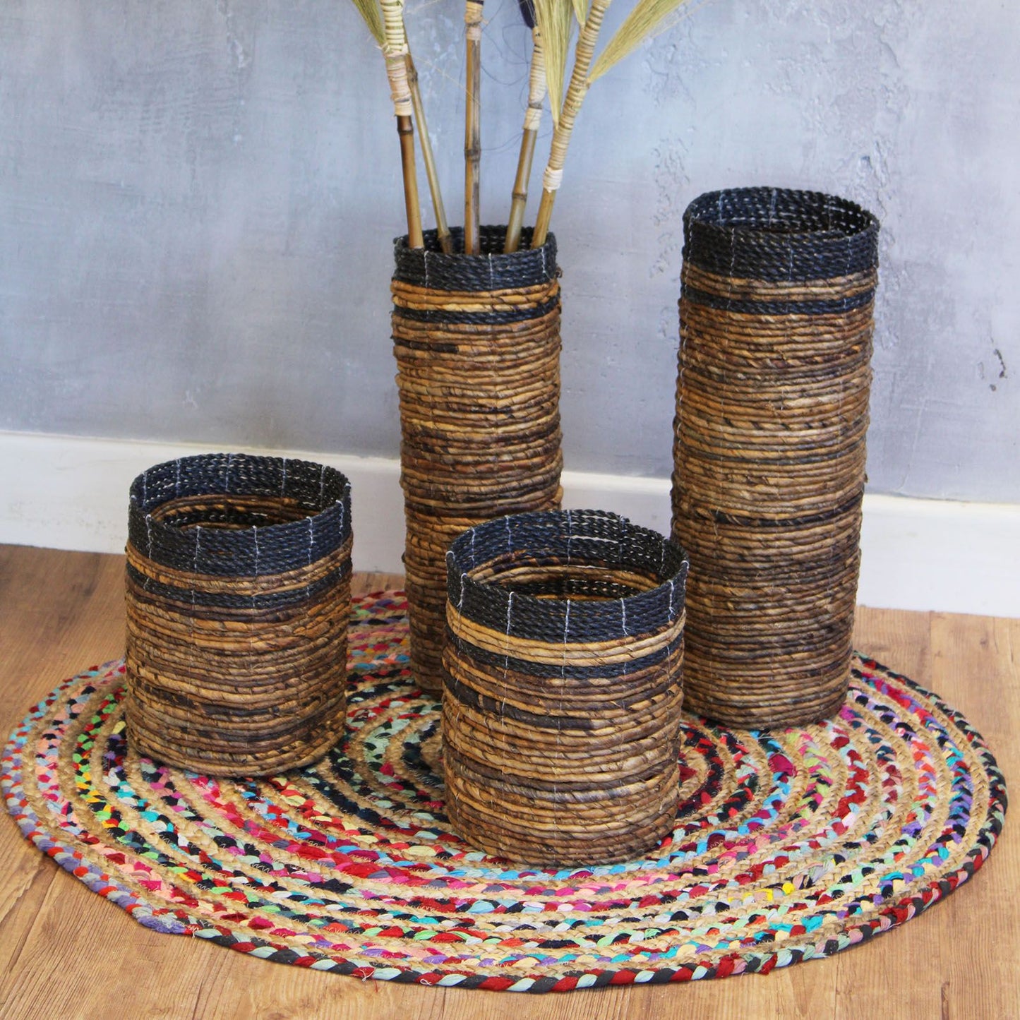 Banana Leaf Set - 2 Vase & 2 Bins - Image banana-leaf-set--2-vase--2-bins-nva-02